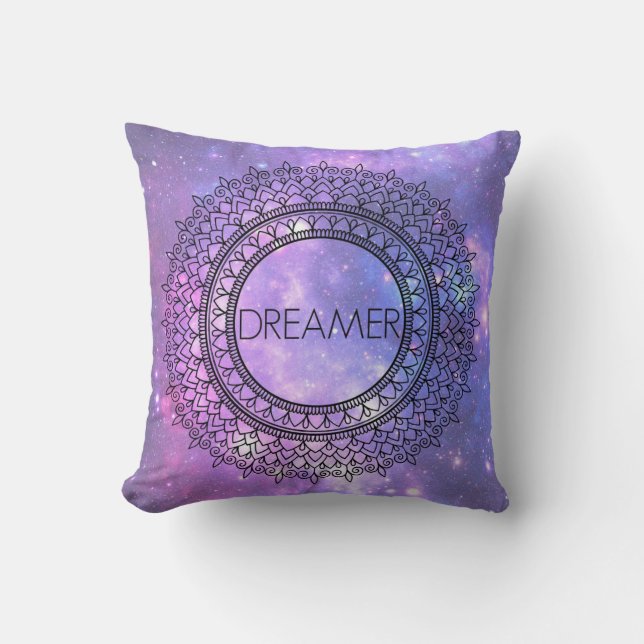 Cojín Decorativo Arte único dibujado mano de la mandala de la (Anverso)