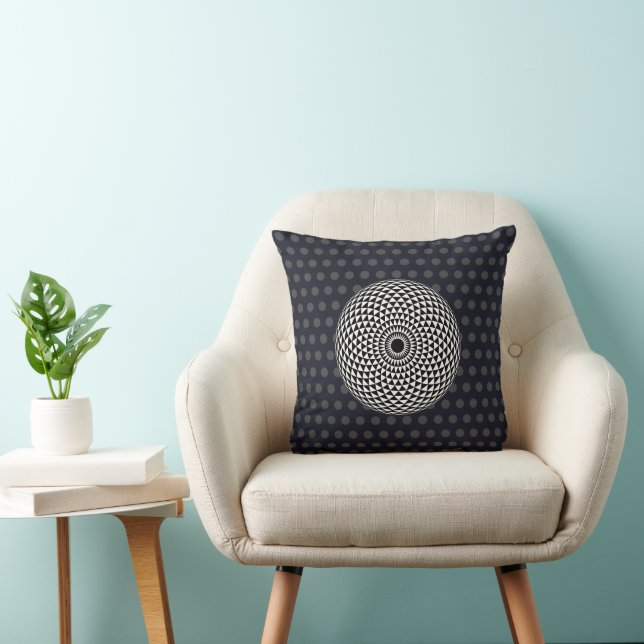Cojín Decorativo Arte vector geométrico de Mandala blanca espiritua (Silla)