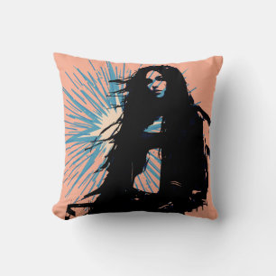 Cojín Decorativo Arte vectorial de mujer con estilo