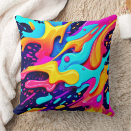 Cojín Decorativo Arte vibrante de caos de color