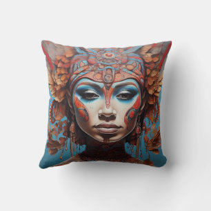 Cojín Decorativo Arte vibrante de fusión tribal