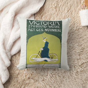 Cojín Decorativo Arte vintage Art Nouveau, Victoria Fahrrad Werke,
