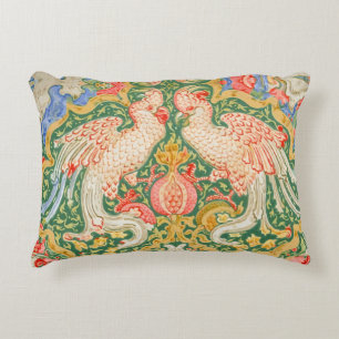 Cojín Decorativo Arte vintage de cacatúa y pavo real de Walter Cran