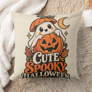 Cojín Decorativo Arte Vintage de Fantasma de Halloween Espeluznante
