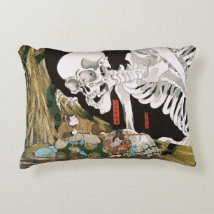 Cojín Decorativo Arte vintage de Ukiyo-e Kuniyoshi Espectro de Esqu