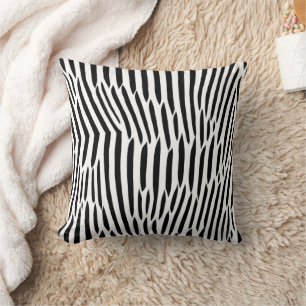 Cojín Decorativo Artesanía abstracta en blanco y negro
