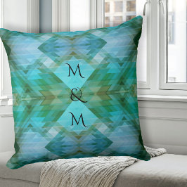 Cojín Decorativo Artesanías Patrón Geométrico Mint Pillow
