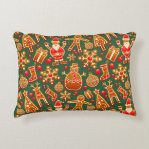 Cojín Decorativo Artículos Navideños Divertidos de Galletas sobre V