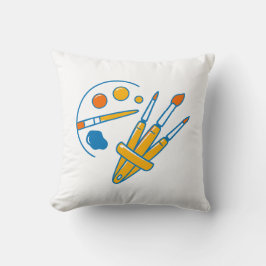 Cojín Decorativo Artist Paint Palette and Brushes