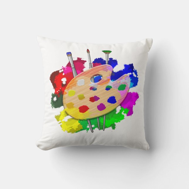 Cojín Decorativo Artista de paletas artísticas (Anverso)
