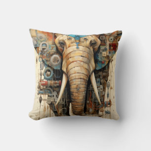 Cojín Decorativo Artista de steampunk elefante
