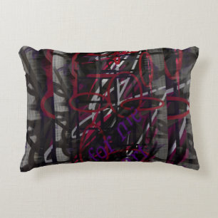 Cojín Decorativo Artista Rebelde - Diseño abstracto de texto y graf