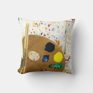 Cojín Decorativo Artistas pintan paleta y paleta de pintura