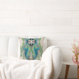 Cojín Decorativo Artistic Fluid Abstract in Aqua & Green