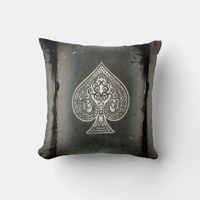 Cojín Decorativo As artístico retro del póker del Grunge fresco de (Anverso)