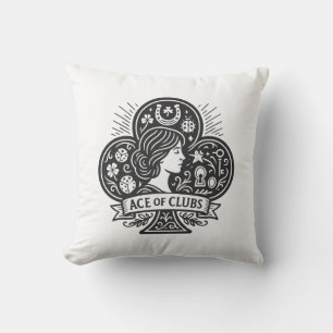 Cojín Decorativo As de Clubs — Lady Luck Cameo