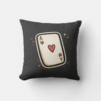 Cojín Decorativo As de Corazones Arte de Cartas de Juego Minimalist
