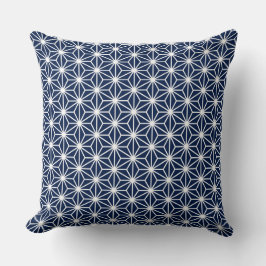 Cojín Decorativo Asanoha Style - Blanco sobre el azul Dk 001744