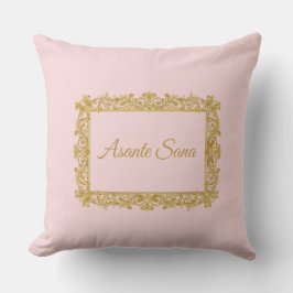 Cojín Decorativo Asante Sana Atardecer Rosa y Dorado Oscuro – Óvalo