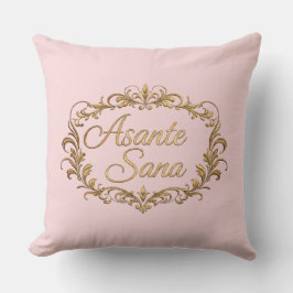 Cojín Decorativo Asante Sana Atardecer Rosa y Dorado Oscuro – Óvalo