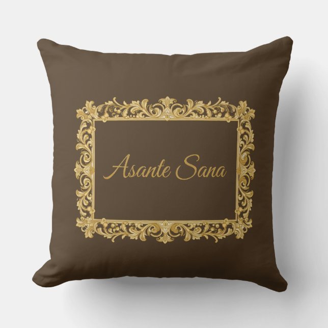 Cojín Decorativo Asante Sana Espresso & Tan Reversible – Gilded Fr (Anverso)