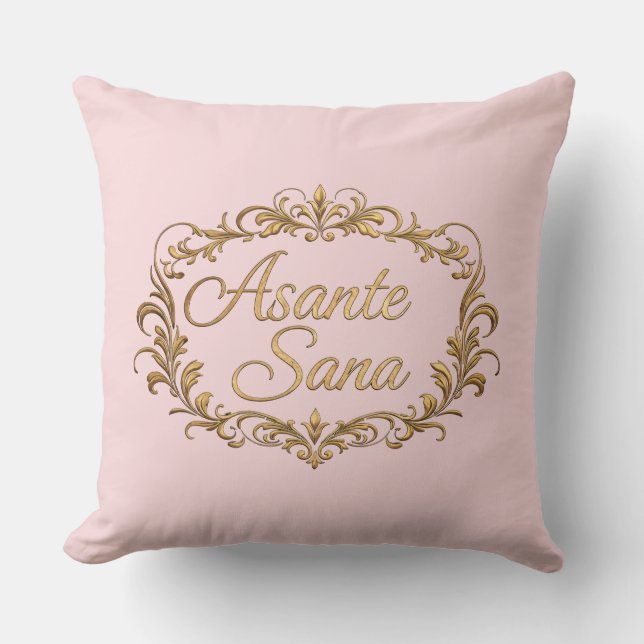 Cojín Decorativo Asante Sana Sunset Pink & Dark Gold – Celestial Ov (Anverso)