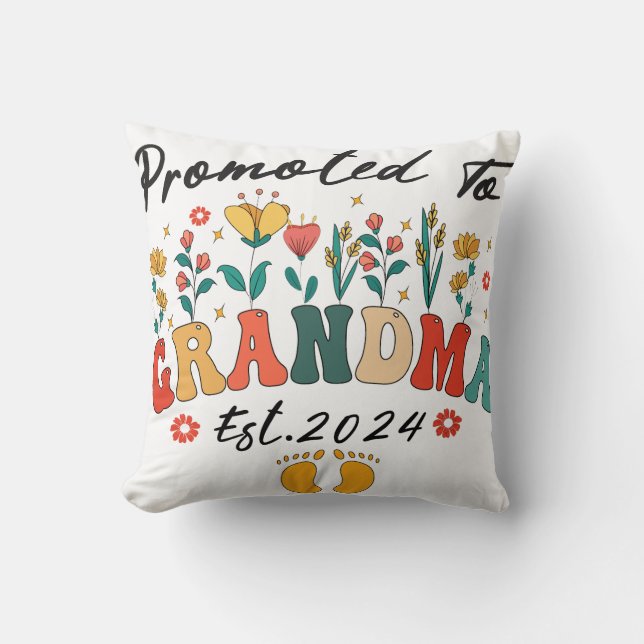 Cojín Decorativo Ascendido a la abuela est. Pillow de GrandparThrow (Anverso)