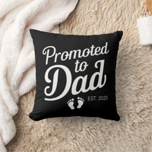 Cojín Decorativo Ascendido a Papá EST 2025 Divertido Pronto a Ser P