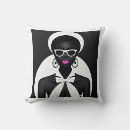 Cojín Decorativo asesinar con tu primo Chica negro