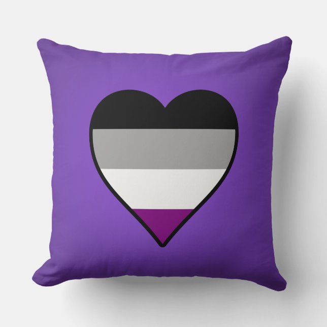 Cojín Decorativo Asexuality pride heart pillow (Anverso)