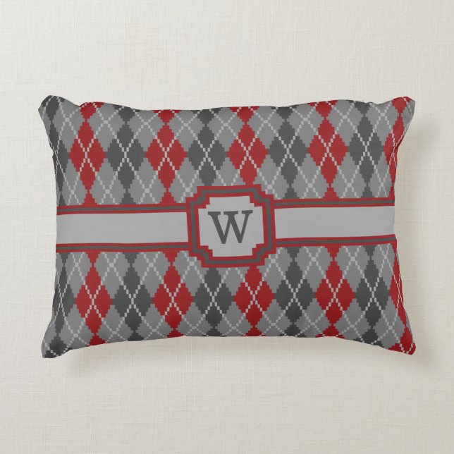 Cojín Decorativo Ashes and Embers Argyle Accent Pillow (Anverso)