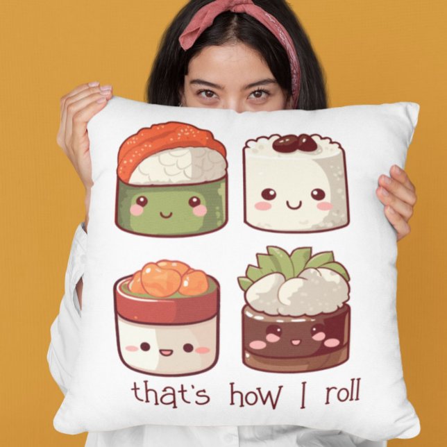 Cojín Decorativo Así es como hago correr el suhi kawaii (Subido por el creador)