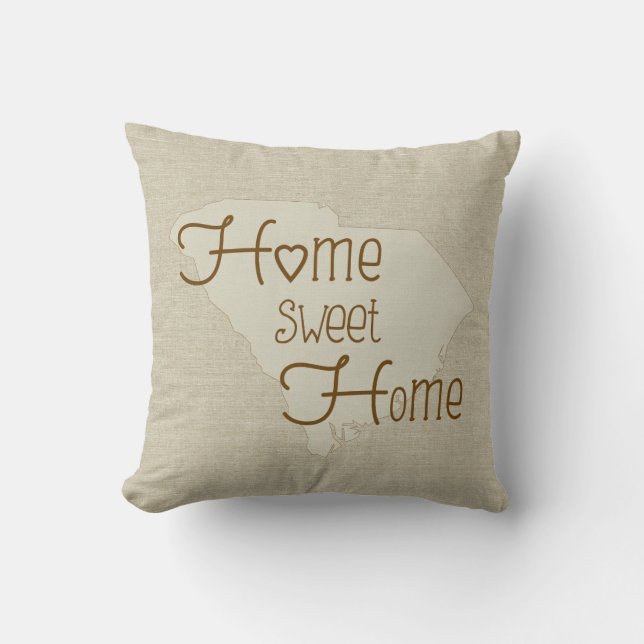 Cojín Decorativo Así que Carolina - Home Sweet Home burlap-look con (Anverso)