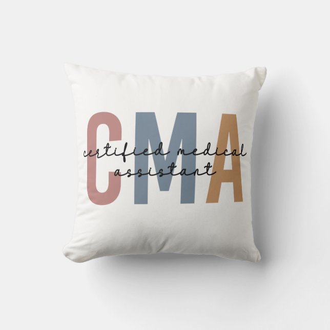 Cojín Decorativo Asistente Médico Certificado por CMA (Anverso)