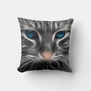 Cojín Decorativo Asombrosa cara de gato de ojos azules