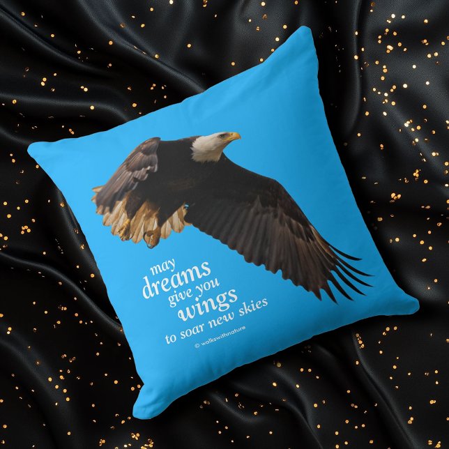 Cojín Decorativo Asombroso águila calva en vuelo (Stunning Bald Eagle in Flight Throw Cover Photo)