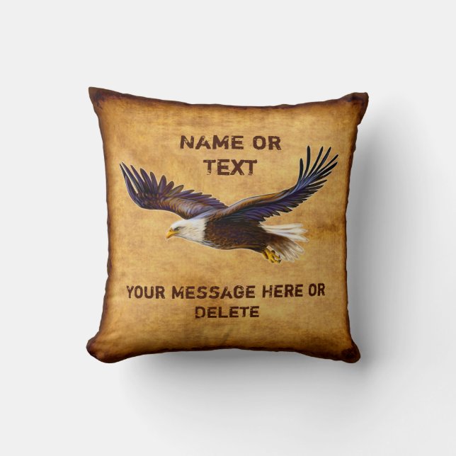 Cojín Decorativo Aspecto de cosecha personalizada Regalos de águila (Anverso)