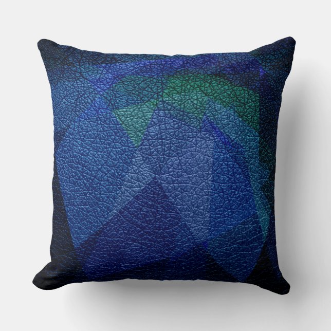 Cojín Decorativo Aspecto de cuero azul (Anverso)