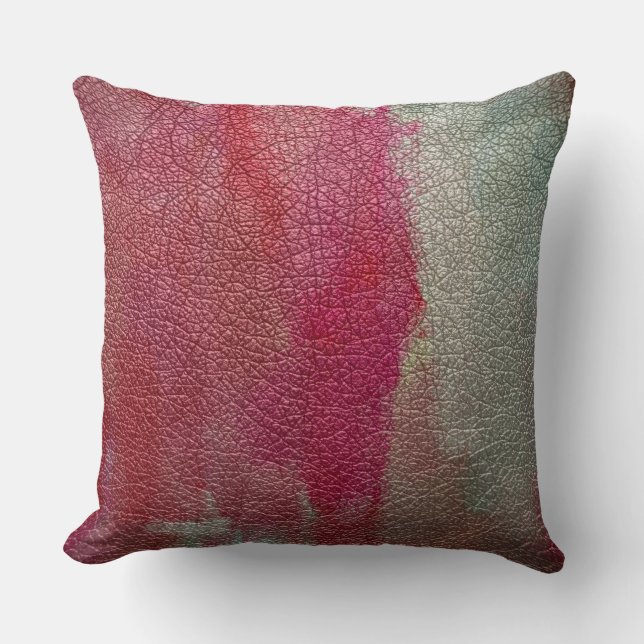 Cojín Decorativo Aspecto de cuero rosa (Anverso)