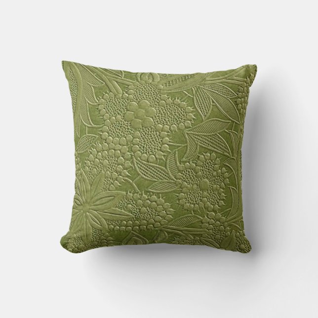 Cojín Decorativo “Aspecto de Patrón Verde Lima Profundo” (Anverso)