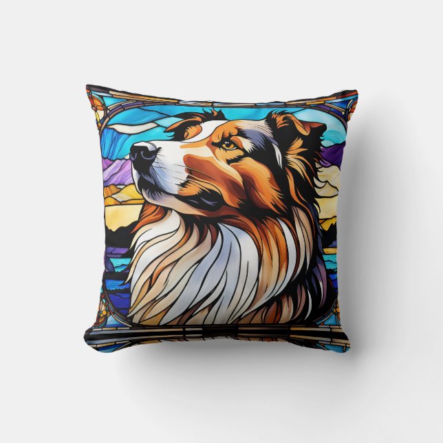 Cojín Decorativo Aspecto de vidrio de Collie Seted (Anverso)