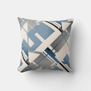 Cojín Decorativo Aspecto del MCM de mosaico de pizarra azul gris ne