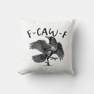 Cojín Decorativo Aspecto informal gótico divertido cuervo F Caw