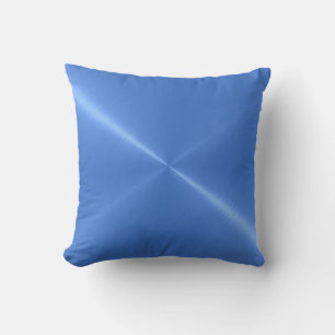 Cojín Decorativo Aspecto Metalizado del acero inoxidable azul metál