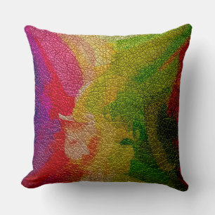 Cojín Decorativo Aspecto rosa y verde del cuero