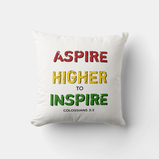 Cojín Decorativo ASPIRAR A MÁS ALTO PARA INSPIRAR BHM Motivacional (Anverso)