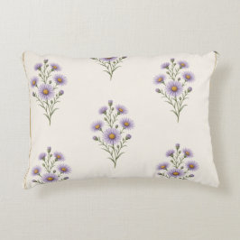 Cojín Decorativo Aster, impresión de flor de nacimiento de septiemb