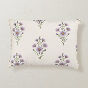 Cojín Decorativo Aster, impresión de flor de nacimiento de septiemb
