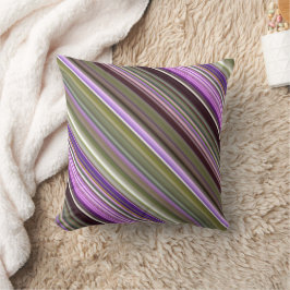 Cojín Decorativo Asters Purpura Silvestre Franja Purpura y Verde