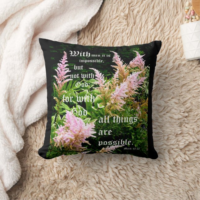 Cojín Decorativo Astilbe con Marcos 10:27 (Manta)